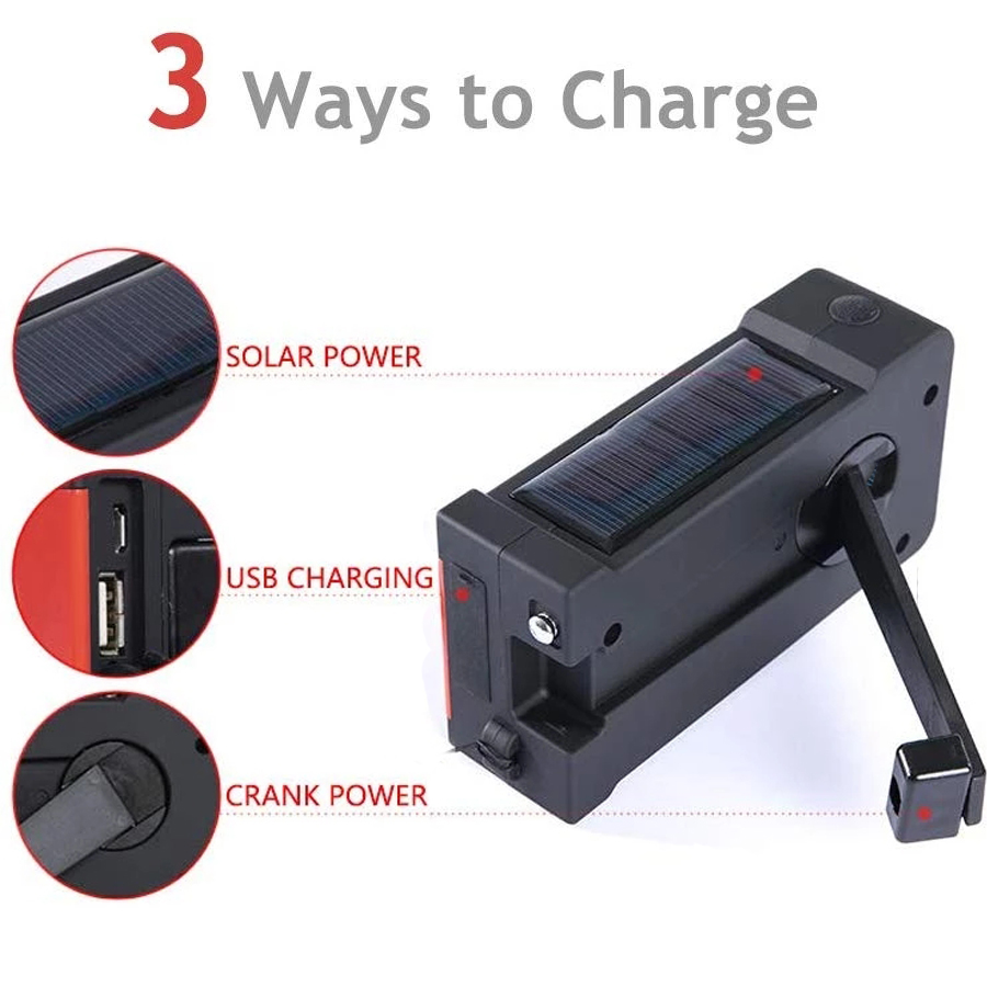 Allarme SOS della torcia elett - Usb Charger Dynamo recensione e prezzo
